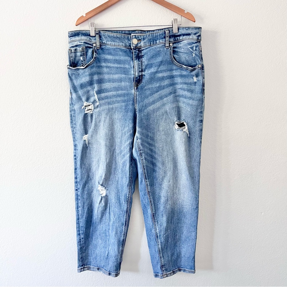 Lane Bryant High-Rise Girlfriend Straight Crop Jeans Sz 20